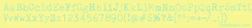 PelkistettyaTodellisuutta Font – Green Fonts on Yellow Background