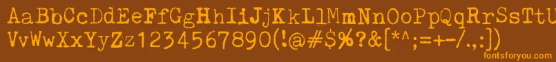 PelkistettyaTodellisuutta Font – Orange Fonts on Brown Background