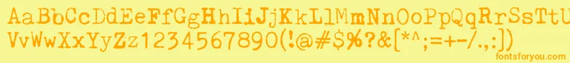PelkistettyaTodellisuutta Font – Orange Fonts on Yellow Background