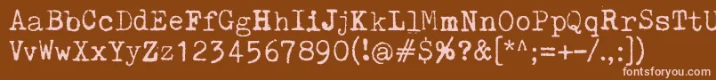 PelkistettyaTodellisuutta Font – Pink Fonts on Brown Background