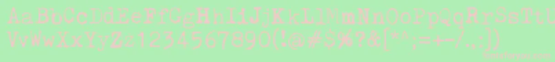 PelkistettyaTodellisuutta-fontti – vaaleanpunaiset fontit vihreällä taustalla