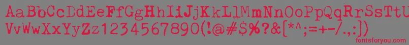 PelkistettyaTodellisuutta Font – Red Fonts on Gray Background