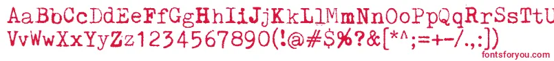 Fonte PelkistettyaTodellisuutta – fontes vermelhas em um fundo branco