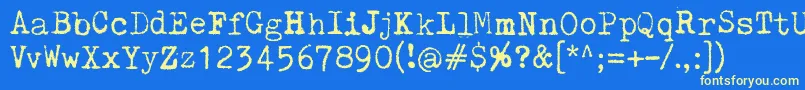 PelkistettyaTodellisuutta Font – Yellow Fonts on Blue Background