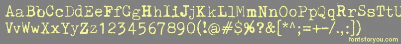 PelkistettyaTodellisuutta-fontti – keltaiset fontit harmaalla taustalla
