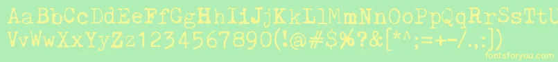 PelkistettyaTodellisuutta Font – Yellow Fonts on Green Background