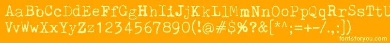 PelkistettyaTodellisuutta Font – Yellow Fonts on Orange Background
