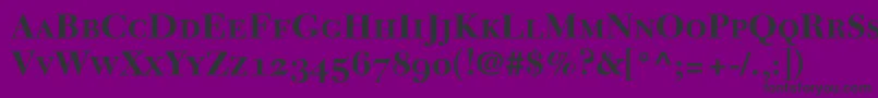 NewCaledoniaBoldSmallCapsOldStyleFigures-Schriftart – Schwarze Schriften auf violettem Hintergrund