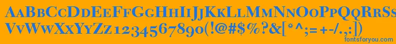 NewCaledoniaBoldSmallCapsOldStyleFigures Font – Blue Fonts on Orange Background