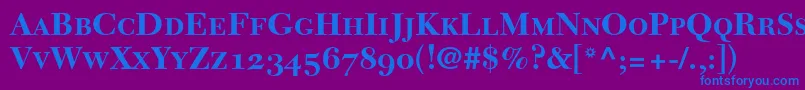 NewCaledoniaBoldSmallCapsOldStyleFigures Font – Blue Fonts on Purple Background