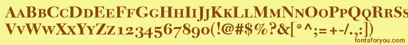 NewCaledoniaBoldSmallCapsOldStyleFigures Font – Brown Fonts on Yellow Background