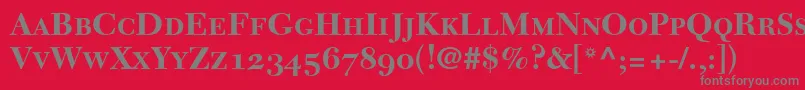NewCaledoniaBoldSmallCapsOldStyleFigures-Schriftart – Graue Schriften auf rotem Hintergrund