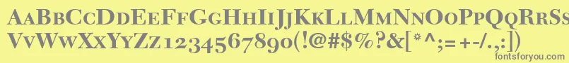 NewCaledoniaBoldSmallCapsOldStyleFigures Font – Gray Fonts on Yellow Background