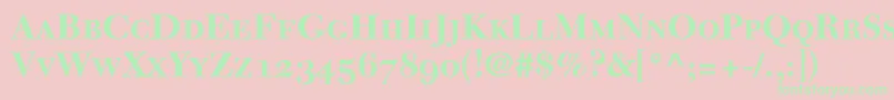 NewCaledoniaBoldSmallCapsOldStyleFigures Font – Green Fonts on Pink Background