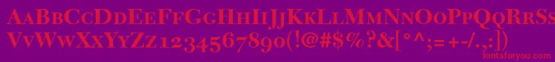 NewCaledoniaBoldSmallCapsOldStyleFigures Font – Red Fonts on Purple Background