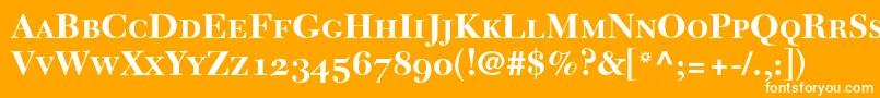 NewCaledoniaBoldSmallCapsOldStyleFigures Font – White Fonts on Orange Background