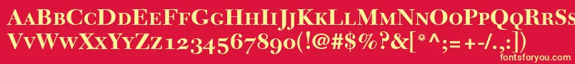 NewCaledoniaBoldSmallCapsOldStyleFigures Font – Yellow Fonts on Red Background