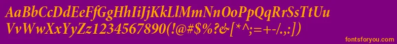 MinionproBoldcnitsubh Font – Orange Fonts on Purple Background