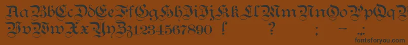 TeutonicNo1Demibold-fontti – mustat fontit ruskealla taustalla