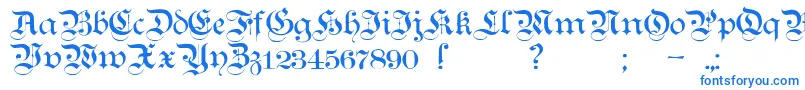 フォントTeutonicNo1Demibold – 青いフォント