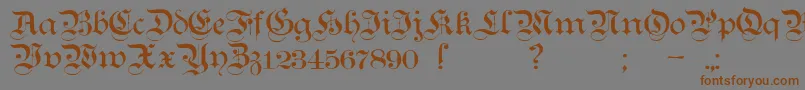 TeutonicNo1Demibold-Schriftart – Braune Schriften auf grauem Hintergrund