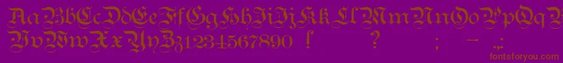 TeutonicNo1Demibold-Schriftart – Braune Schriften auf violettem Hintergrund