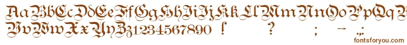 TeutonicNo1Demibold-Schriftart – Braune Schriften auf weißem Hintergrund