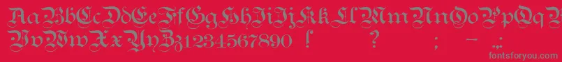 フォントTeutonicNo1Demibold – 赤い背景に灰色の文字