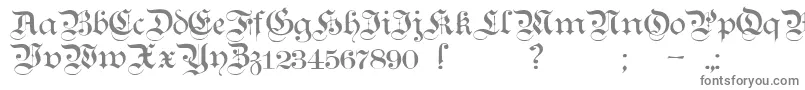 フォントTeutonicNo1Demibold – 白い背景に灰色の文字
