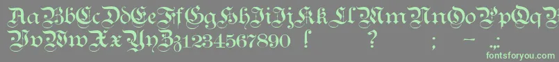 Czcionka TeutonicNo1Demibold – zielone czcionki na szarym tle