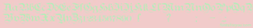 Czcionka TeutonicNo1Demibold – zielone czcionki na różowym tle