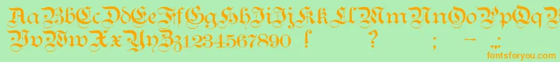 Шрифт TeutonicNo1Demibold – оранжевые шрифты на зелёном фоне