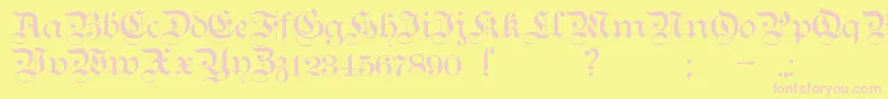 Шрифт TeutonicNo1Demibold – розовые шрифты на жёлтом фоне
