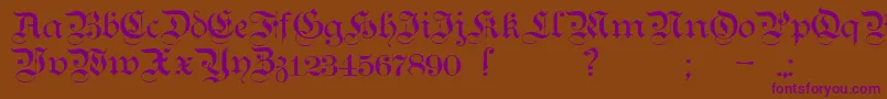 TeutonicNo1Demibold Font – Purple Fonts on Brown Background