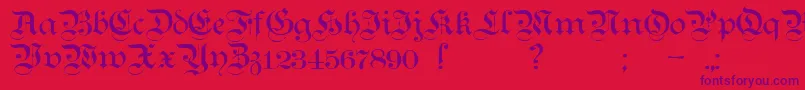 フォントTeutonicNo1Demibold – 赤い背景に紫のフォント