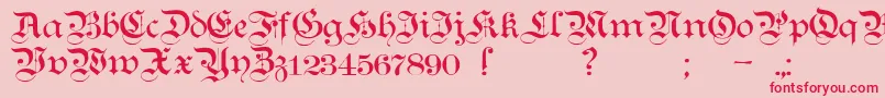 TeutonicNo1Demibold-Schriftart – Rote Schriften auf rosa Hintergrund