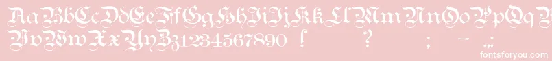 TeutonicNo1Demibold-fontti – valkoiset fontit vaaleanpunaisella taustalla