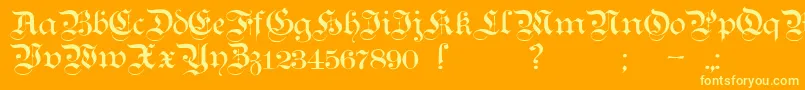 Czcionka TeutonicNo1Demibold – żółte czcionki na pomarańczowym tle