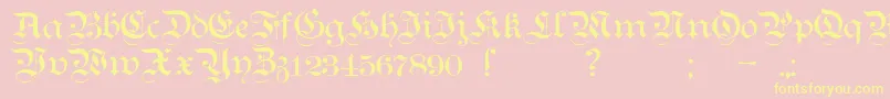 TeutonicNo1Demibold-Schriftart – Gelbe Schriften auf rosa Hintergrund