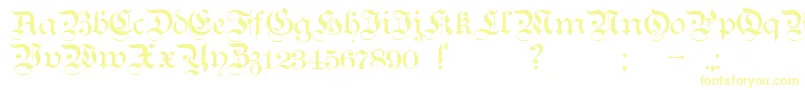 Fonte TeutonicNo1Demibold – fontes amarelas em um fundo branco