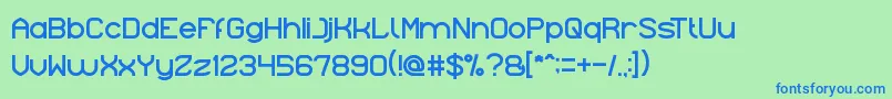 フォントIndonesia – 青い文字は緑の背景です。