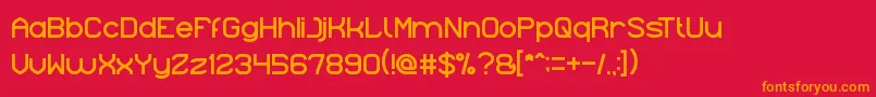 フォントIndonesia – 赤い背景にオレンジの文字