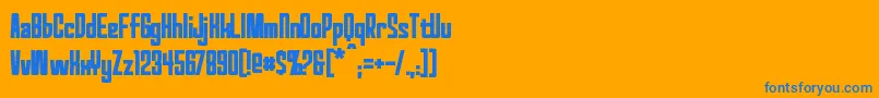 RedWorldBold Font – Blue Fonts on Orange Background