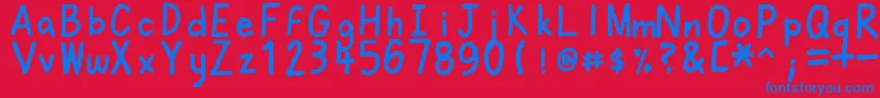 Felt Font – Blue Fonts on Red Background