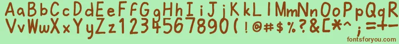 Felt Font – Brown Fonts on Green Background
