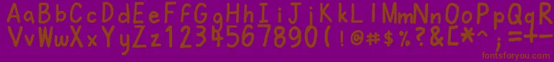 Felt-Schriftart – Braune Schriften auf violettem Hintergrund