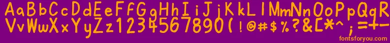 Felt Font – Orange Fonts on Purple Background