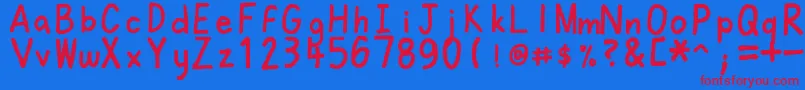 Felt Font – Red Fonts on Blue Background