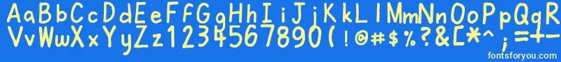 Felt Font – Yellow Fonts on Blue Background