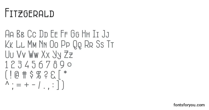 Шрифт Fitzgerald – алфавит, цифры, специальные символы